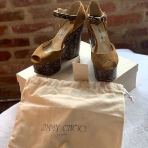 Jimmy Choo Whiskey Suede Snakeskin Platform